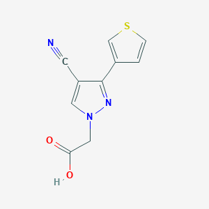 molecular formula C10H7N3O2S B1482793 2-(4-cyano-3-(thiophen-3-yl)-1H-pyrazol-1-yl)acetic acid CAS No. 2091690-23-0