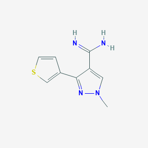 molecular formula C9H10N4S B1482794 1-methyl-3-(thiophen-3-yl)-1H-pyrazole-4-carboximidamide CAS No. 2098090-03-8