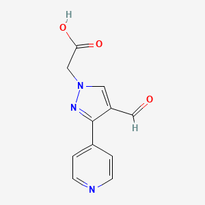molecular formula C11H9N3O3 B1482796 2-(4-formyl-3-(pyridin-4-yl)-1H-pyrazol-1-yl)acetic acid CAS No. 2098090-52-7