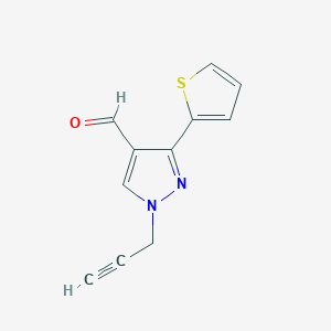 molecular formula C11H8N2OS B1482797 1-(prop-2-yn-1-yl)-3-(thiophen-2-yl)-1H-pyrazole-4-carbaldehyde CAS No. 2091654-04-3