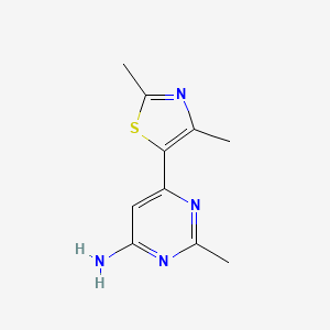 molecular formula C10H12N4S B1482800 6-(2,4-Dimethyl-1,3-thiazol-5-yl)-2-methylpyrimidin-4-amine CAS No. 2092278-98-1