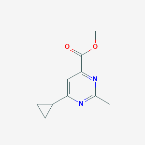molecular formula C10H12N2O2 B1482803 Methyl 6-cyclopropyl-2-methylpyrimidine-4-carboxylate CAS No. 2098142-77-7