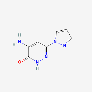 molecular formula C7H7N5O B1482805 4-氨基-6-(1H-吡唑-1-基)哒嗪-3-醇 CAS No. 2092227-93-3