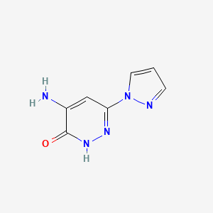 molecular formula C7H7N5O B1482805 4-アミノ-6-(1H-ピラゾール-1-イル)ピリダジン-3-オール CAS No. 2092227-93-3