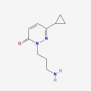 molecular formula C10H15N3O B1482807 2-(3-氨基丙基)-6-环丙基-2,3-二氢哒嗪-3-酮 CAS No. 2098143-32-7