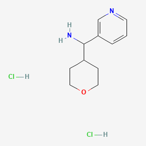 molecular formula C11H18Cl2N2O B1482810 (Oxan-4-yl)(pyridin-3-yl)methanamine dihydrochloride CAS No. 2068152-05-4