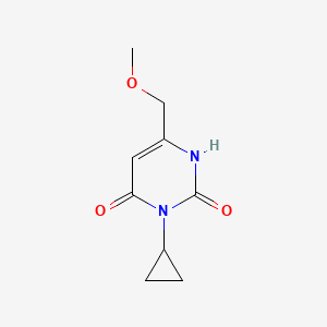 molecular formula C9H12N2O3 B1482812 3-Cyclopropyl-6-(methoxymethyl)-1,2,3,4-tetrahydropyrimidine-2,4-dione CAS No. 2097993-05-8