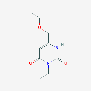 molecular formula C9H14N2O3 B1482815 6-(Ethoxymethyl)-3-ethyl-1,2,3,4-tetrahydropyrimidine-2,4-dione CAS No. 2098141-98-9