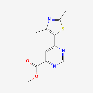 molecular formula C11H11N3O2S B1482819 Methyl 6-(2,4-dimethyl-1,3-thiazol-5-yl)pyrimidine-4-carboxylate CAS No. 2098103-19-4