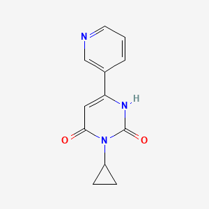 molecular formula C12H11N3O2 B1482827 3-Cyclopropyl-6-(pyridin-3-yl)-1,2,3,4-tetrahydropyrimidine-2,4-dione CAS No. 2098074-08-7