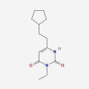 molecular formula C13H20N2O2 B1482830 6-(2-Cyclopentylethyl)-3-ethyl-1,2,3,4-tetrahydropyrimidine-2,4-dione CAS No. 2097993-28-5