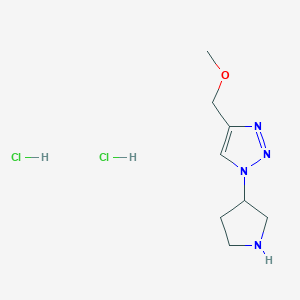 molecular formula C8H16Cl2N4O B1482832 4-(methoxymethyl)-1-(pyrrolidin-3-yl)-1H-1,2,3-triazole dihydrochloride CAS No. 2098001-20-6