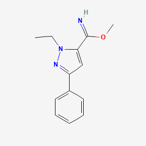 molecular formula C13H15N3O B1482833 methyl 1-ethyl-3-phenyl-1H-pyrazole-5-carbimidate CAS No. 2098042-26-1