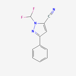 molecular formula C11H7F2N3 B1482834 1-(difluoromethyl)-3-phenyl-1H-pyrazole-5-carbonitrile CAS No. 2098105-49-6