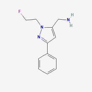 molecular formula C12H14FN3 B1482835 (1-(2-fluoroethyl)-3-phenyl-1H-pyrazol-5-yl)methanamine CAS No. 2098005-39-9