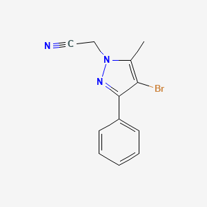molecular formula C12H10BrN3 B1482837 2-(4-bromo-5-methyl-3-phenyl-1H-pyrazol-1-yl)acetonitrile CAS No. 2091248-26-7