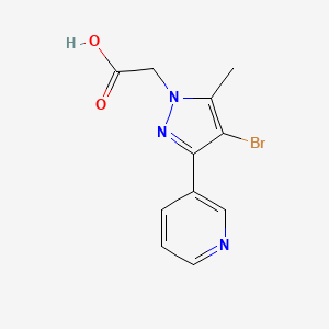 molecular formula C11H10BrN3O2 B1482838 2-(4-bromo-5-methyl-3-(pyridin-3-yl)-1H-pyrazol-1-yl)acetic acid CAS No. 2098132-00-2