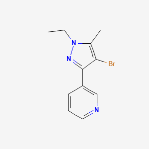 molecular formula C11H12BrN3 B1482839 3-(4-bromo-1-ethyl-5-methyl-1H-pyrazol-3-yl)pyridine CAS No. 2090852-54-1