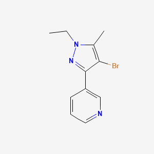 molecular formula C11H12BrN3 B1482839 3-(4-bromo-1-etil-5-metil-1H-pirazol-3-il)piridina CAS No. 2090852-54-1