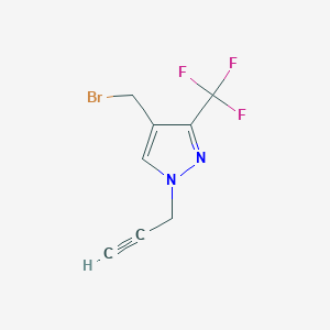 molecular formula C8H6BrF3N2 B1482841 4-(溴甲基)-1-(丙-2-炔-1-基)-3-(三氟甲基)-1H-吡唑 CAS No. 2092065-74-0