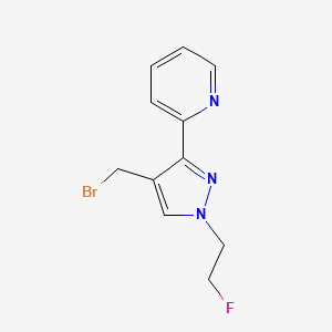 molecular formula C11H11BrFN3 B1482842 2-(4-(溴甲基)-1-(2-氟乙基)-1H-吡唑-3-基)吡啶 CAS No. 2092630-35-6