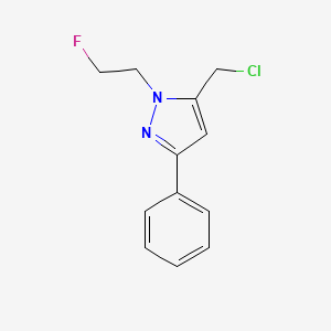 molecular formula C12H12ClFN2 B1482844 5-(氯甲基)-1-(2-氟乙基)-3-苯基-1H-吡唑 CAS No. 2092797-73-2