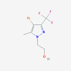 molecular formula C7H8BrF3N2O B1482847 2-(4-bromo-5-methyl-3-(trifluoromethyl)-1H-pyrazol-1-yl)ethan-1-ol CAS No. 2090849-67-3