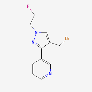 molecular formula C11H11BrFN3 B1482852 3-(4-(bromomethyl)-1-(2-fluoroethyl)-1H-pyrazol-3-yl)pyridine CAS No. 2092065-97-7