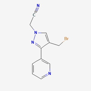 2-(4-(bromomethyl)-3-(pyridin-3-yl)-1H-pyrazol-1-yl)acetonitrile