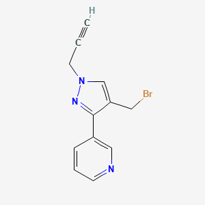 molecular formula C12H10BrN3 B1482854 3-(4-(bromomethyl)-1-(prop-2-yn-1-yl)-1H-pyrazol-3-yl)pyridine CAS No. 2090314-67-1