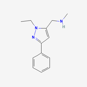 molecular formula C13H17N3 B1482856 1-(1-ethyl-3-phenyl-1H-pyrazol-5-yl)-N-methylmethanamine CAS No. 2098042-31-8