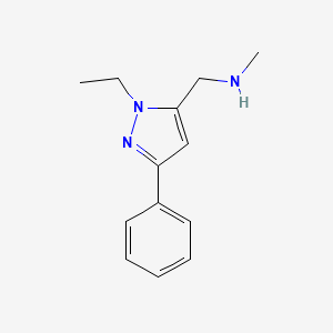 molecular formula C13H17N3 B1482856 1-(1-乙基-3-苯基-1H-吡唑-5-基)-N-甲基甲胺 CAS No. 2098042-31-8