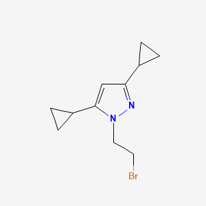 molecular formula C11H15BrN2 B1482857 1-(2-溴乙基)-3,5-二环丙基-1H-吡唑 CAS No. 2098068-61-0