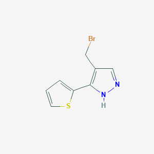 molecular formula C8H7BrN2S B1482859 4-(溴甲基)-3-(噻吩-2-基)-1H-吡唑 CAS No. 2091213-45-3