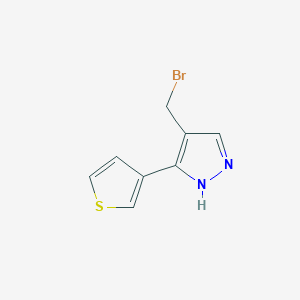 molecular formula C8H7BrN2S B1482861 4-(bromomethyl)-3-(thiophen-3-yl)-1H-pyrazole CAS No. 2090296-64-1