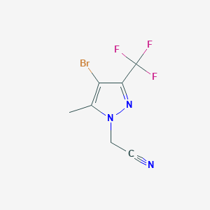 molecular formula C7H5BrF3N3 B1482862 2-(4-bromo-5-methyl-3-(trifluoromethyl)-1H-pyrazol-1-yl)acetonitrile CAS No. 2090949-57-6