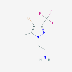 molecular formula C7H9BrF3N3 B1482863 2-(4-bromo-5-methyl-3-(trifluoromethyl)-1H-pyrazol-1-yl)ethan-1-amine CAS No. 2091123-39-4