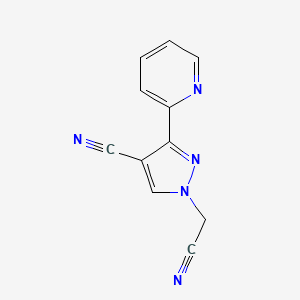 molecular formula C11H7N5 B1482867 1-(氰甲基)-3-(吡啶-2-基)-1H-吡唑-4-腈 CAS No. 2098082-86-9