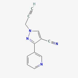 molecular formula C12H8N4 B1482868 1-(prop-2-yn-1-yl)-3-(pyridin-3-yl)-1H-pyrazole-4-carbonitrile CAS No. 2098082-89-2