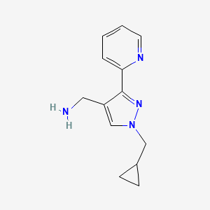 molecular formula C13H16N4 B1482872 (1-(cyclopropylmethyl)-3-(pyridin-2-yl)-1H-pyrazol-4-yl)methanamine CAS No. 2098136-17-3