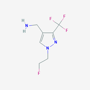 molecular formula C7H9F4N3 B1482873 (1-(2-氟乙基)-3-(三氟甲基)-1H-吡唑-4-基)甲胺 CAS No. 2097985-73-2