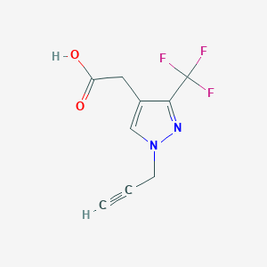 molecular formula C9H7F3N2O2 B1482874 2-(1-(prop-2-yn-1-yl)-3-(trifluoromethyl)-1H-pyrazol-4-yl)acetic acid CAS No. 2098137-02-9