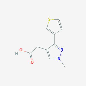 molecular formula C10H10N2O2S B1482875 2-(1-methyl-3-(thiophen-3-yl)-1H-pyrazol-4-yl)acetic acid CAS No. 2091592-75-3