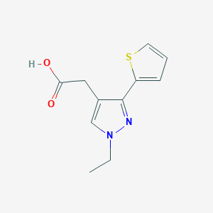 2-(1-ethyl-3-(thiophen-2-yl)-1H-pyrazol-4-yl)acetic acid