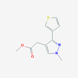 molecular formula C11H12N2O2S B1482877 methyl 2-(1-methyl-3-(thiophen-3-yl)-1H-pyrazol-4-yl)acetate CAS No. 2098139-55-8