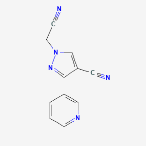 molecular formula C11H7N5 B1482881 1-(cyanomethyl)-3-(pyridin-3-yl)-1H-pyrazole-4-carbonitrile CAS No. 2098082-87-0