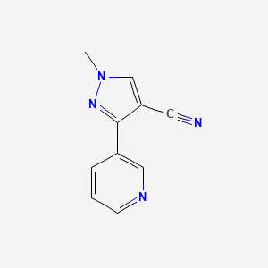 molecular formula C10H8N4 B1482884 1-methyl-3-(pyridin-3-yl)-1H-pyrazole-4-carbonitrile CAS No. 2097970-95-9