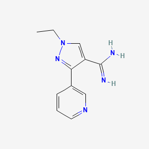 molecular formula C11H13N5 B1482887 1-ethyl-3-(pyridin-3-yl)-1H-pyrazole-4-carboximidamide CAS No. 2098136-35-5