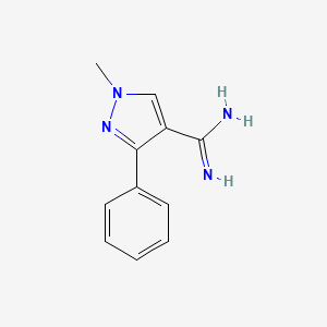 molecular formula C11H12N4 B1482888 1-methyl-3-phenyl-1H-pyrazole-4-carboximidamide CAS No. 2098018-65-4