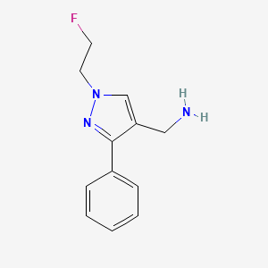 molecular formula C12H14FN3 B1482890 (1-(2-fluoroethyl)-3-phenyl-1H-pyrazol-4-yl)methanamine CAS No. 2098143-90-7